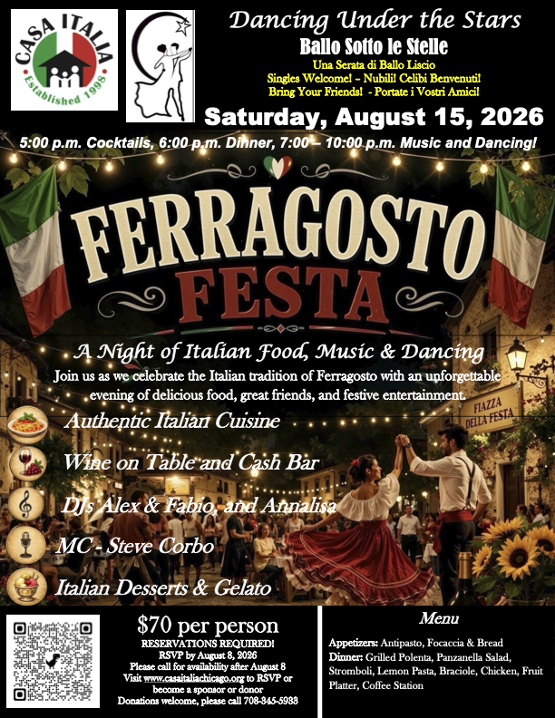 Casa Italia Dancing Under The Stars-FERRAGOSTO FESTA-Flyer-6-28-26